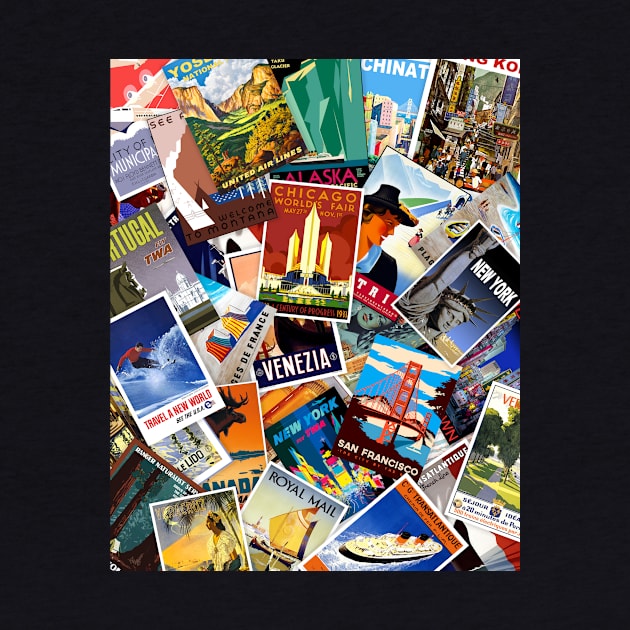 Vintage Travel Poster Collage #1 by RockettGraph1cs